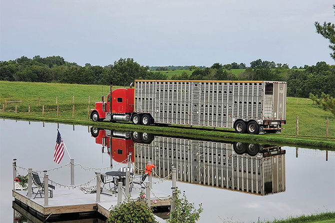 red-truck-by-water