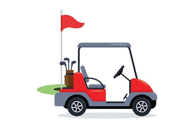 golf-cart-with-flag