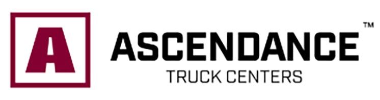 Logo of Ascendance Truck Centers featuring a bold maroon "A" within a square on the left, and the words "ASCENDANCE TRUCK CENTERS" in black on the right.